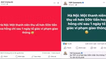 Thông tin "nam thanh niên thu 50 triệu do tố giác vi phạm giao thông" là sai sự thật