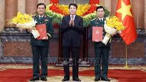 Chủ tịch nước Lương Cường chủ trì lễ trao quyết định thăng quân hàm Thượng tướng