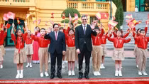 Thủ tướng Phạm Minh Chính chủ trì Lễ đón Thủ tướng Tây Ban Nha thăm chính thức Việt Nam