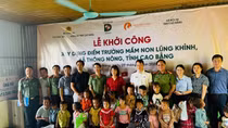 Cục Đào tạo và các nhà tài trợ tặng công trình điểm trường mầm non tại Cao Bằng