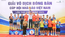 Báo CAND giành 3 Huy chương Vàng tại Giải vô địch bóng bàn Hội Nhà báo Việt Nam 2025
