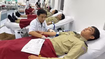 Học viên Campuchia Trường Cao đẳng ANND I tích cực hiến máu nhân đạo
