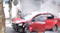 Điều tra vụ đốt xe ô tô sau va chạm giao thông