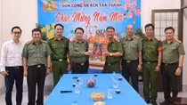 Thứ trưởng Lê Quốc Hùng kiểm tra công tác tại Đồn Công an Khu công nghiệp Tân Thành