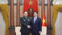 Chủ tịch nước Lương Cường tiếp Phó Chủ tịch Quân ủy Trung ương Trung Quốc