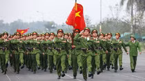 Ghi ở thao trường huấn luyện diễu binh kỷ niệm 70 năm Chiến thắng Điện Biên Phủ