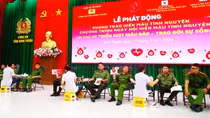 143 CBCS Công an tỉnh Ninh Thuận tình nguyện hiến 113 đơn vị máu