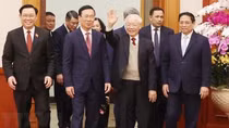 Tổng Bí thư Nguyễn Phú Trọng chúc Tết các đồng chí lãnh đạo, nguyên lãnh đạo Đảng, Nhà nước