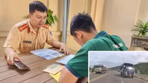 Xử lý tài xế lái xe tải đi không đúng làn đường qua clip người dân