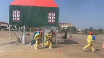 Sôi nổi Hội thi nghiệp vụ chữa cháy và CNCH Tổ liên gia an toàn PCCC