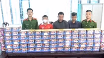Gom hàng tạ pháo cùng khỉ đông lạnh vận chuyển vào nội địa