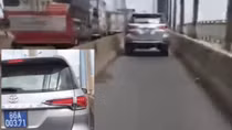 Tài xế xe biển xanh bị phạt vì đi vào đường cấm trên cầu Phú Mỹ