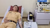 Thượng úy CSGT luôn sẵn sàng hiến máu cứu người