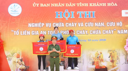 Sôi nổi Hội thi nghiệp vụ chữa cháy, cứu nạn cứu hộ năm 2026 ở Khánh Hòa