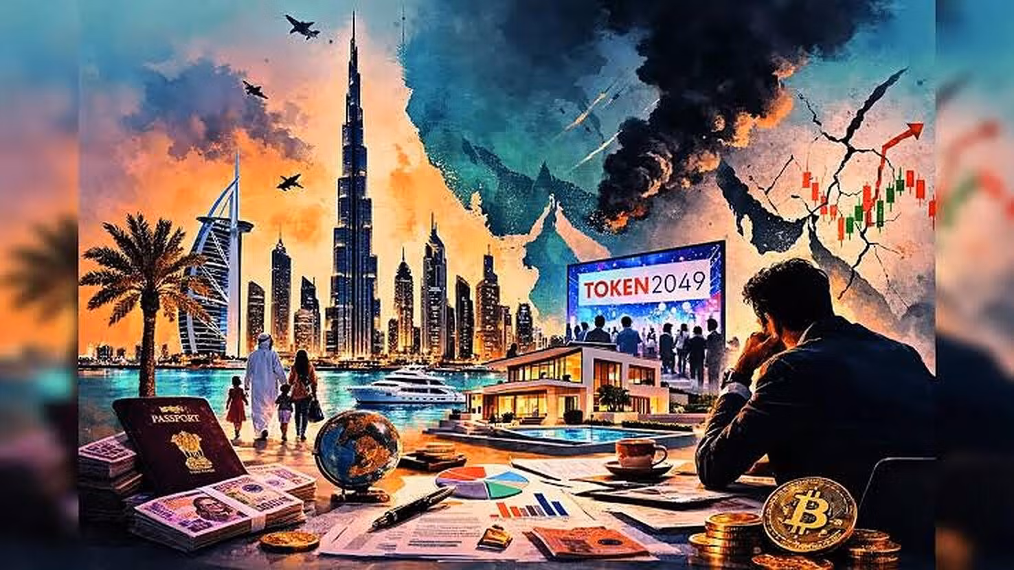 Thị trường bất động sản ở Dubai cũng chứng kiến sự sụt giảm nhu cầu vì những bất ổn chiến sự ở khu vực. Ảnh: AI