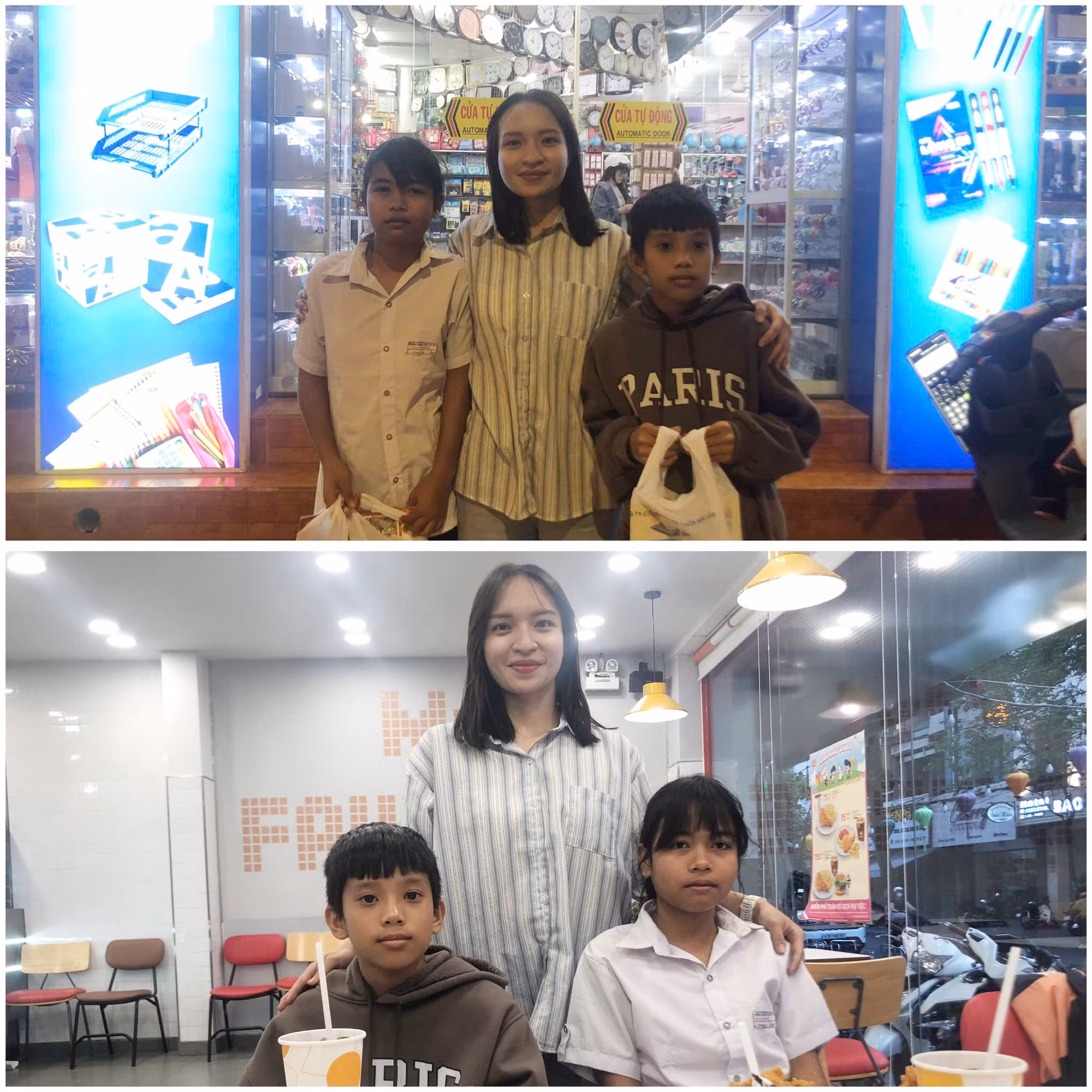 Thiên Thư đưa 2 cháu H Hoan Êban và cháu Đinh Lê Khải Nguyên đi chơi và mua sắm