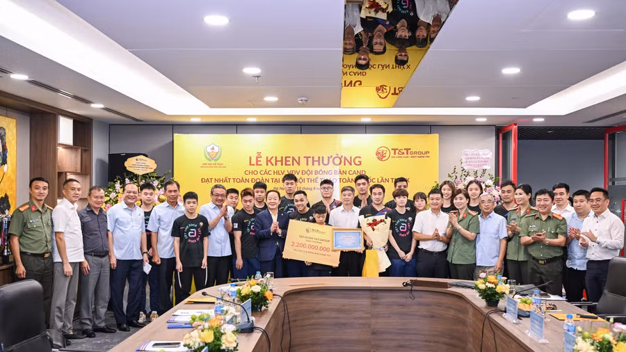 Bóng bàn CAND nhận hơn 2,2 tỷ đồng tiền thưởng