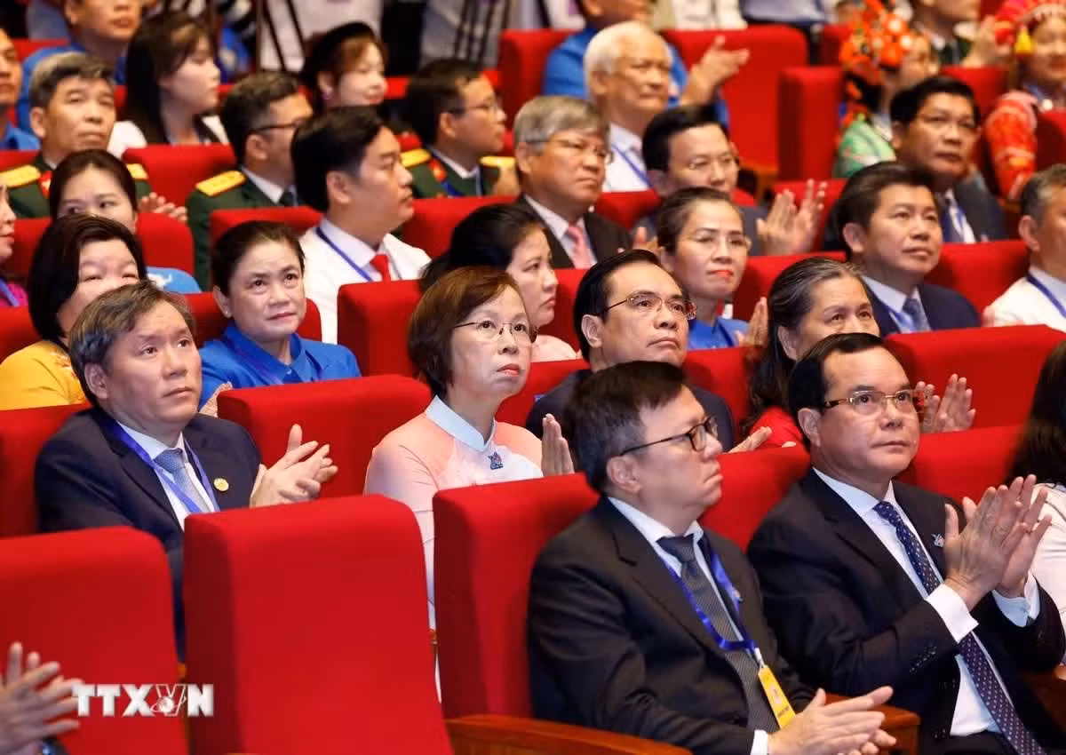 Các đại biểu tham dự Phiên trọng thể Đại hội Đoàn toàn quốc lần thứ XIII. (Ảnh: Thống Nhất/TTXVN)