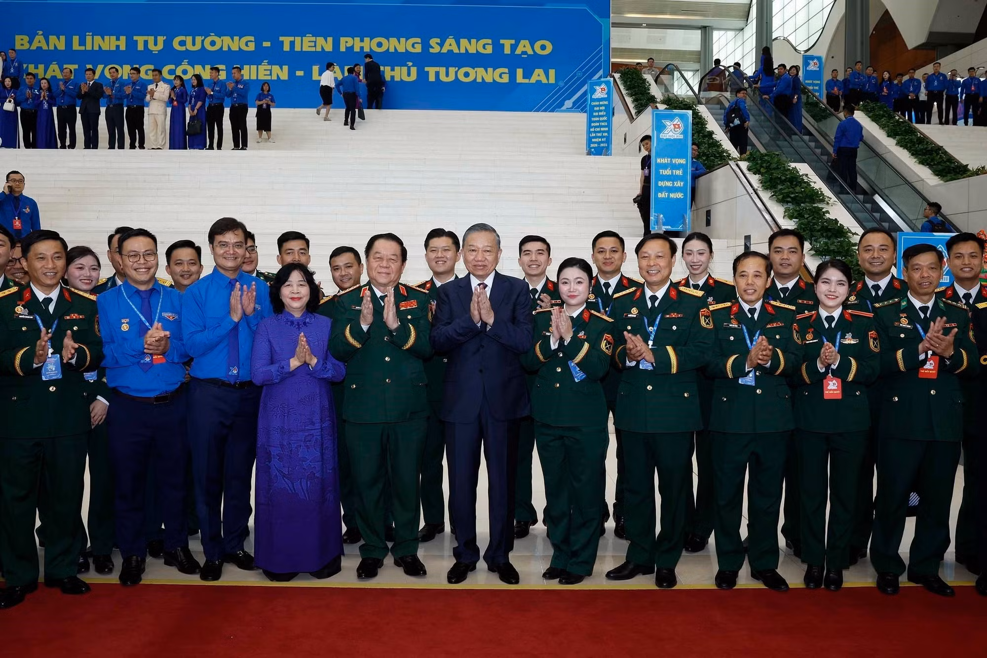 Tổng Bí thư, Chủ tịch nước Tô Lâm và các đại biểu dự Phiên trọng thể Đại hội Đoàn toàn quốc lần thứ XIII. Ảnh: Thống Nhất – TTXVN