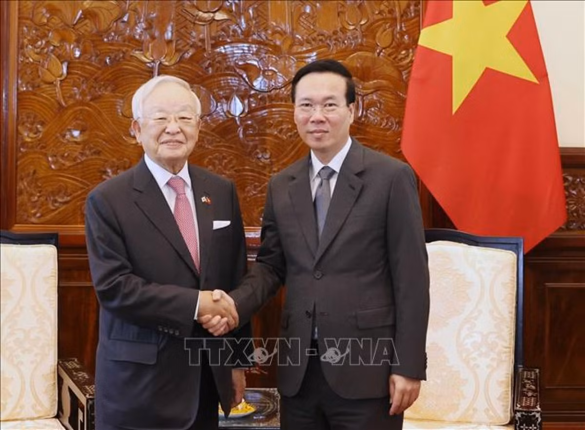 Chủ tịch nước tiếp lãnh đạo tập đoàn hàng đầu về văn hóa, giải trí tại Hàn Quốc -0