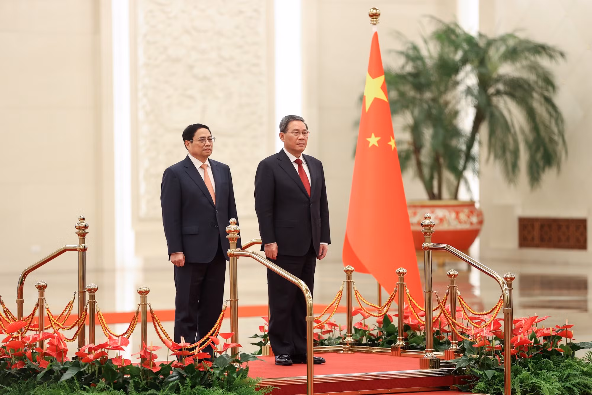 Thủ tướng Chính phủ&nbsp;Phạm Minh Chính dự&nbsp;Lễ đónchính thức&nbsp;và hội đàm&nbsp;với Thủ tướng Quốc vụ viện Trung Quốc Lý Cường -0