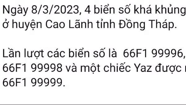Kiểm tra thông tin loạt biển số “siêu đẹp” ở Đồng Tháp