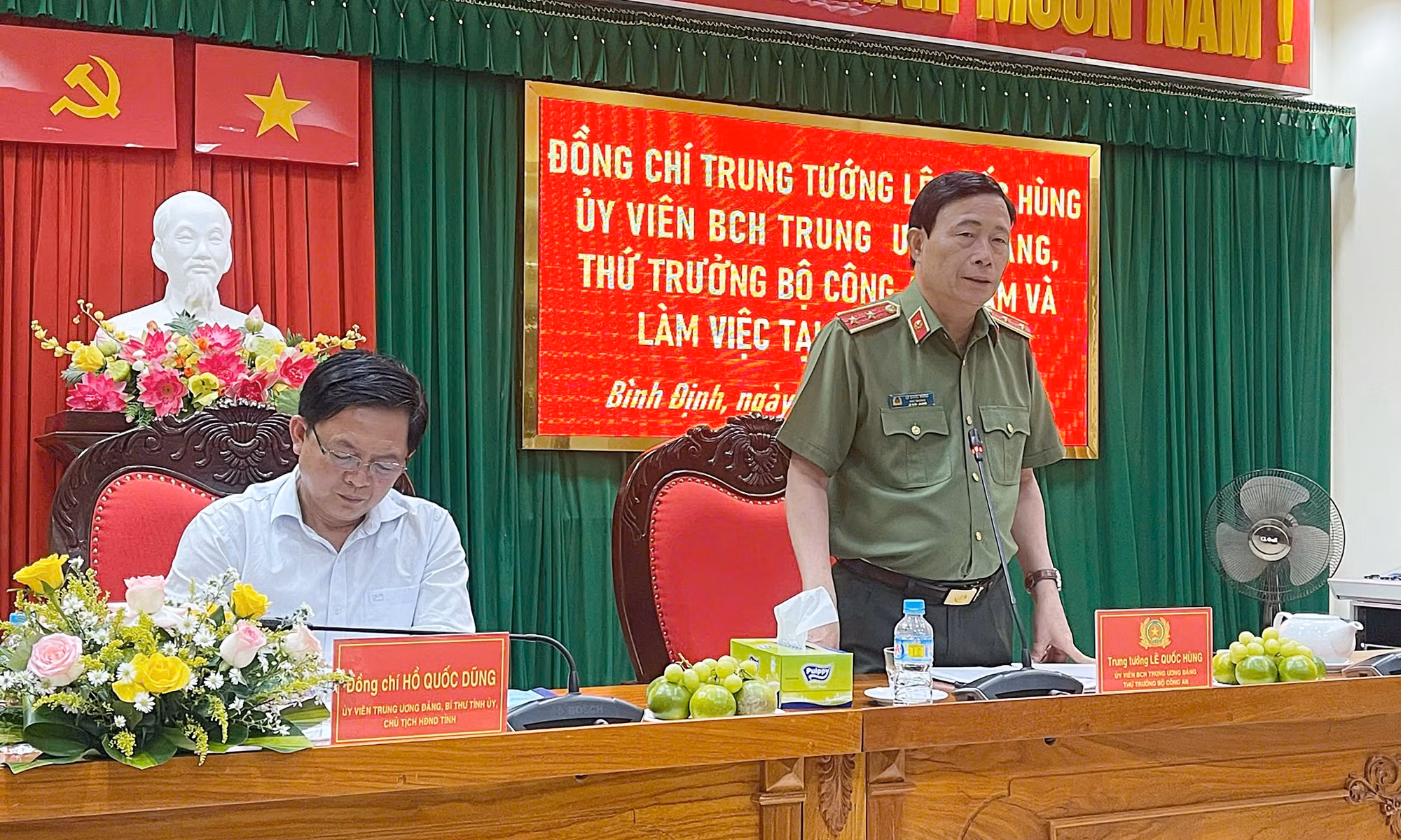 Thứ trưởng Lê Quốc Hùng làm việc với Công an tỉnh Bình Định -0