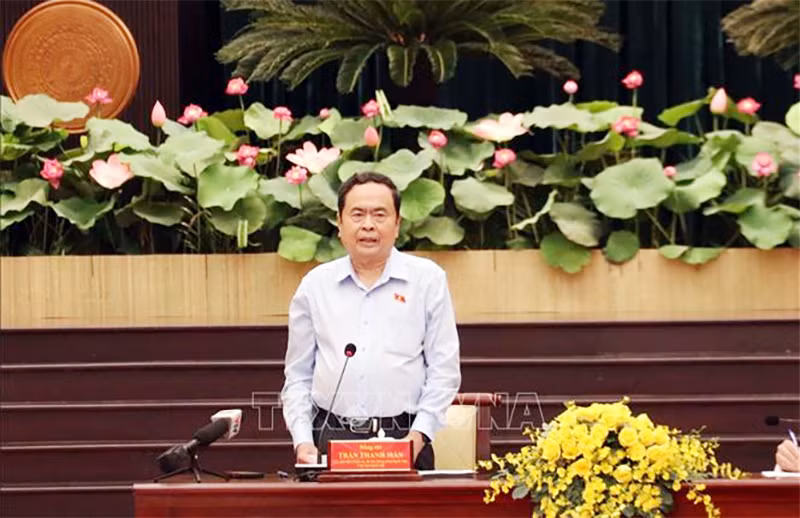Chủ tịch Quốc hội Trần Thanh Mẫn làm việc với Ban Thường vụ Thành ủy TP Hồ Chí Minh -0
