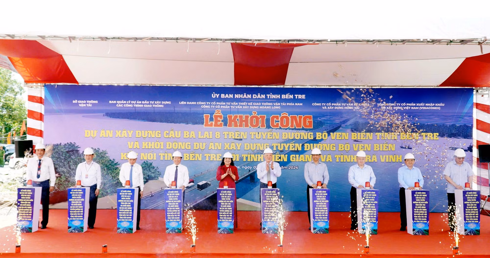 Phó Thủ tướng Thường trực Nguyễn Hòa Bình dự khởi công Dự án cầu Ba Lai 8 -0