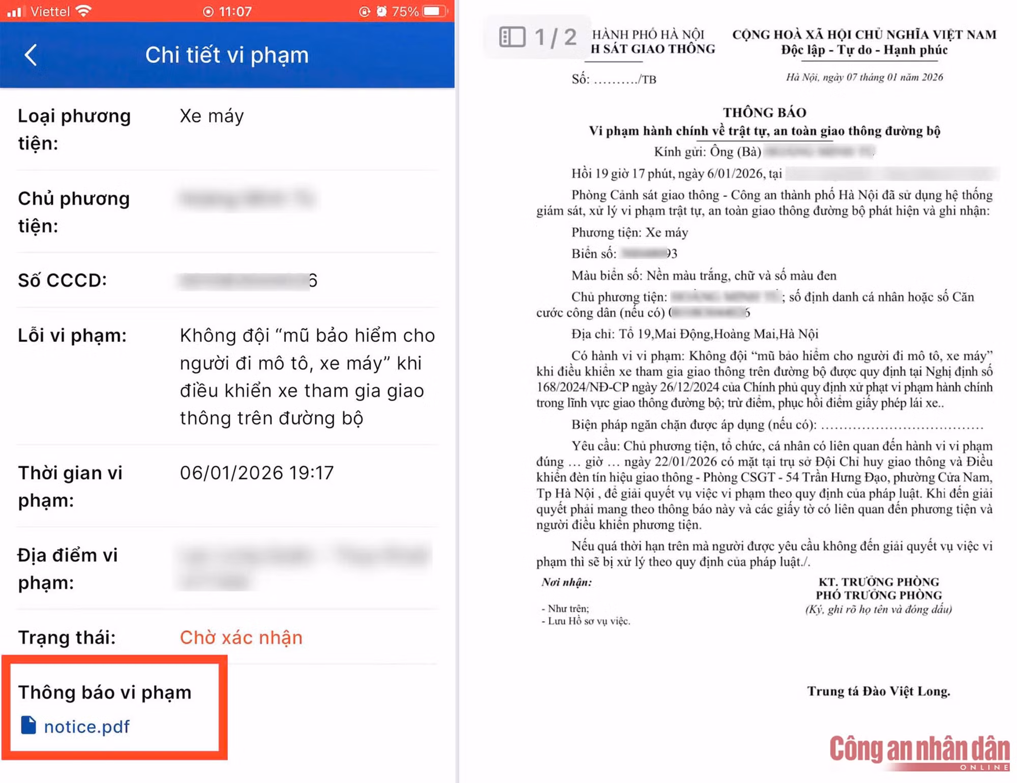 Người dân Hà Nội có thể nhận và nộp phạt nguội qua iHanoi ảnh 2 1351702872893847874.jpg -0