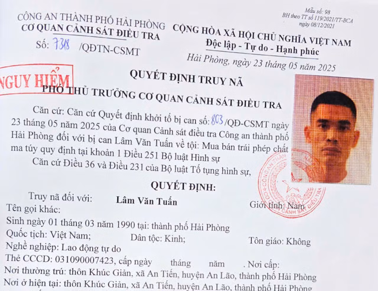 Đồng Tháp: Kiểm tra nhà trọ phát hiện đối tượng truy nã nguy hiẻm tàng trữ súng đạn -0