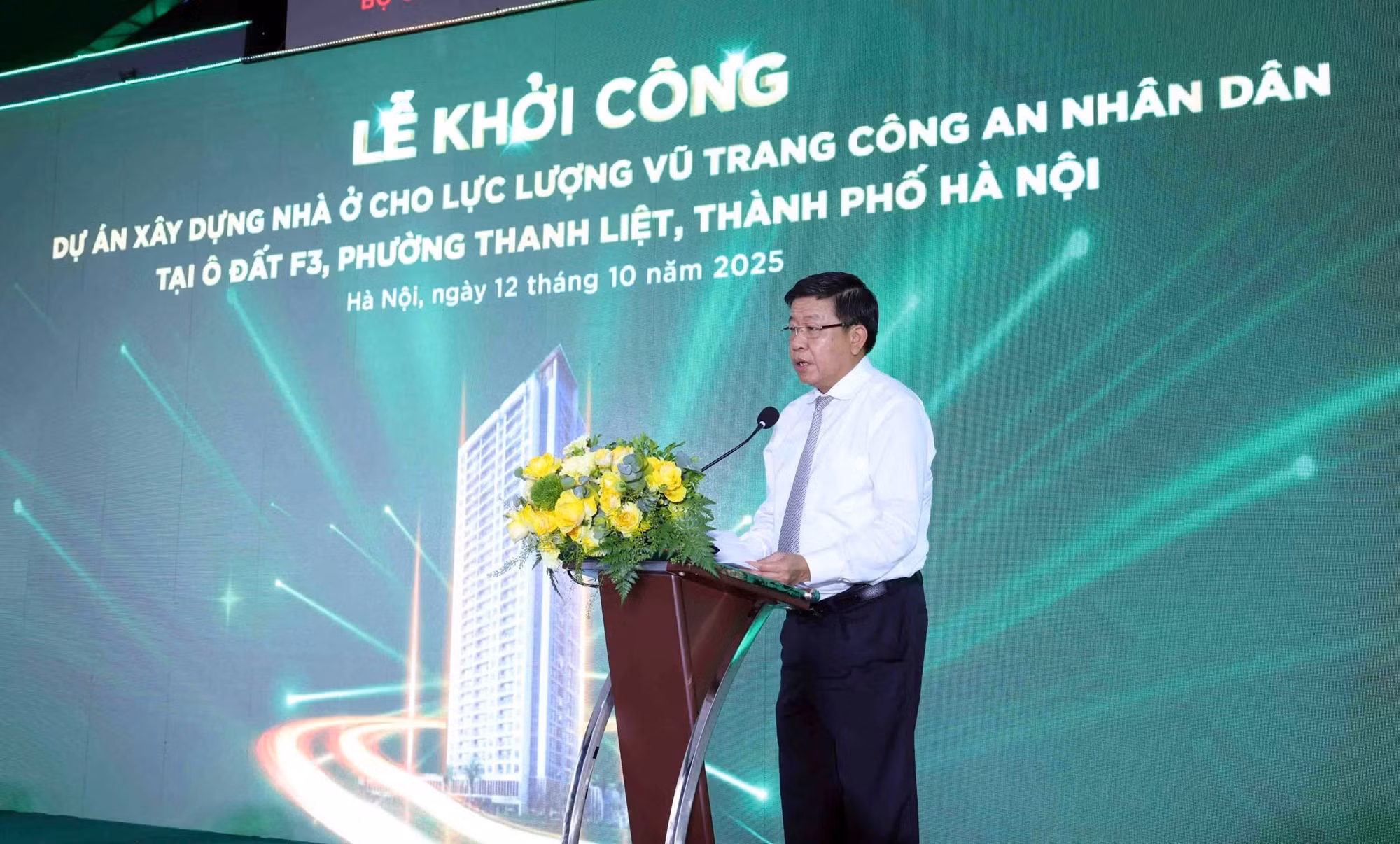 Khởi công dự án nhà ở cho lực lượng vũ trang CAND tại Thanh Liệt, Hà Nội -0