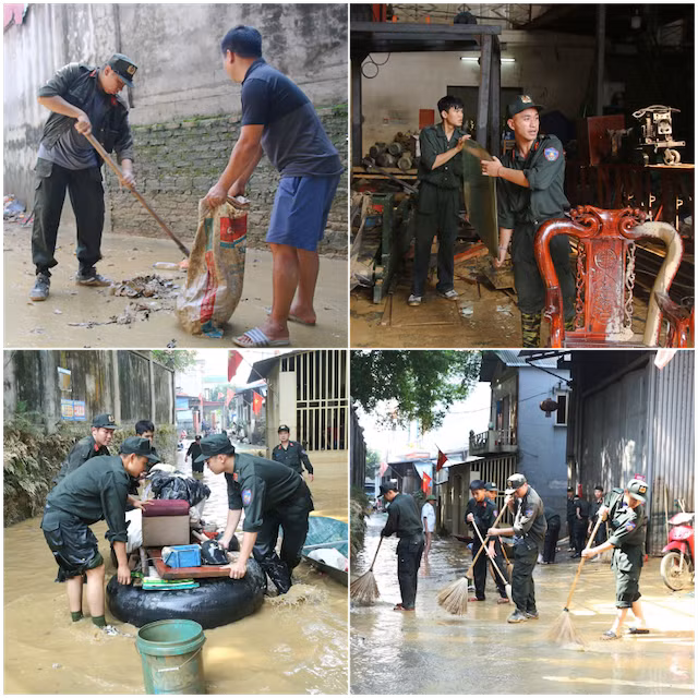 Hàng trăm cán bộ Công an Hà Nội tổng lực giúp người dân xã Trung Giã sau bão số 11 -0