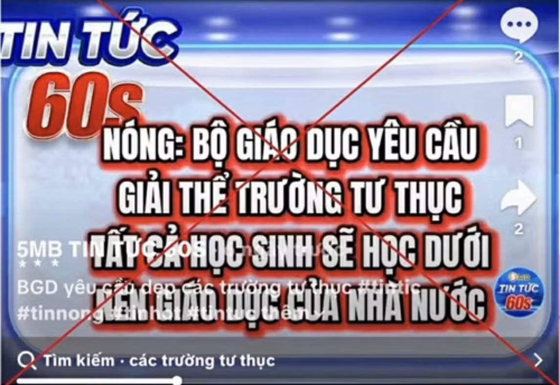 Giải tán các cơ sở giáo dục ngoài công lập là thông tin sai sự thật -0