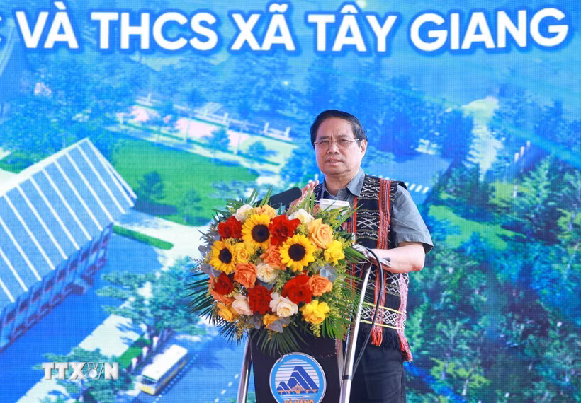 Thủ tướng dự Lễ khởi công trường học tại xã biên giới của Đà Nẵng -0