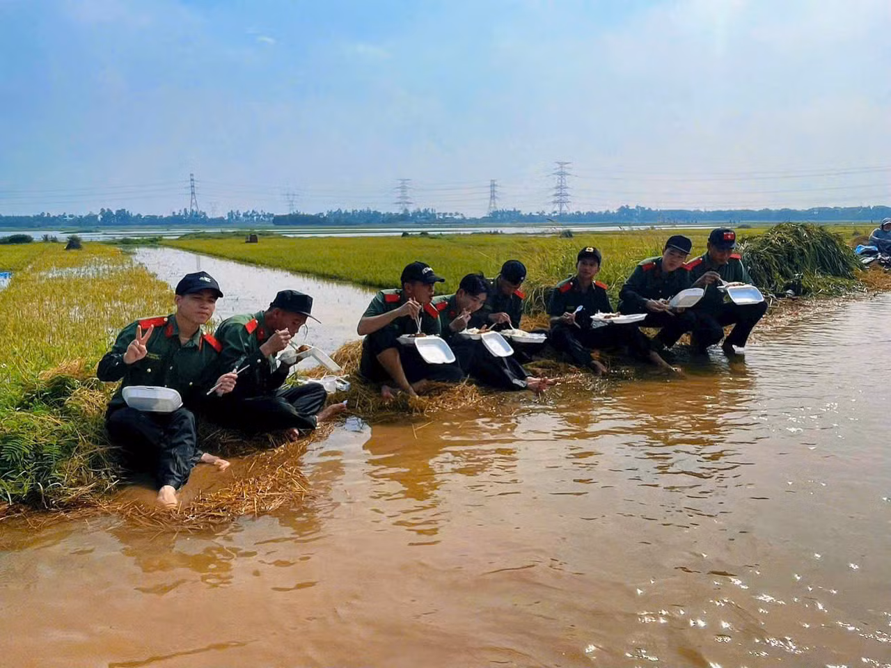 Học viện Chính trị CAND hỗ trợ nhân dân xã Đa Phúc thu hoạch lúa, hoa màu bị ngập úng -0