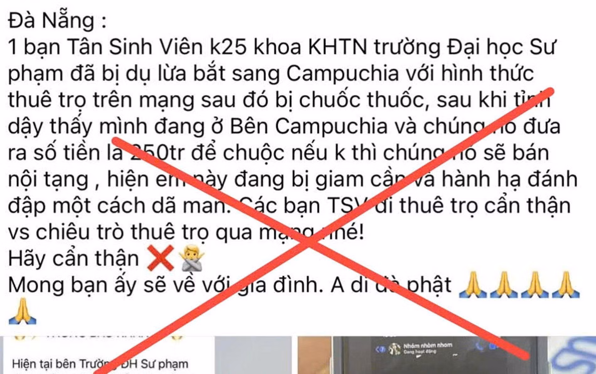 Đà Nẵng: Thông tin sinh viên Đại học Sư phạm bị đánh thuốc mê bắt cóc sang Campuchia là bịa đặt -0