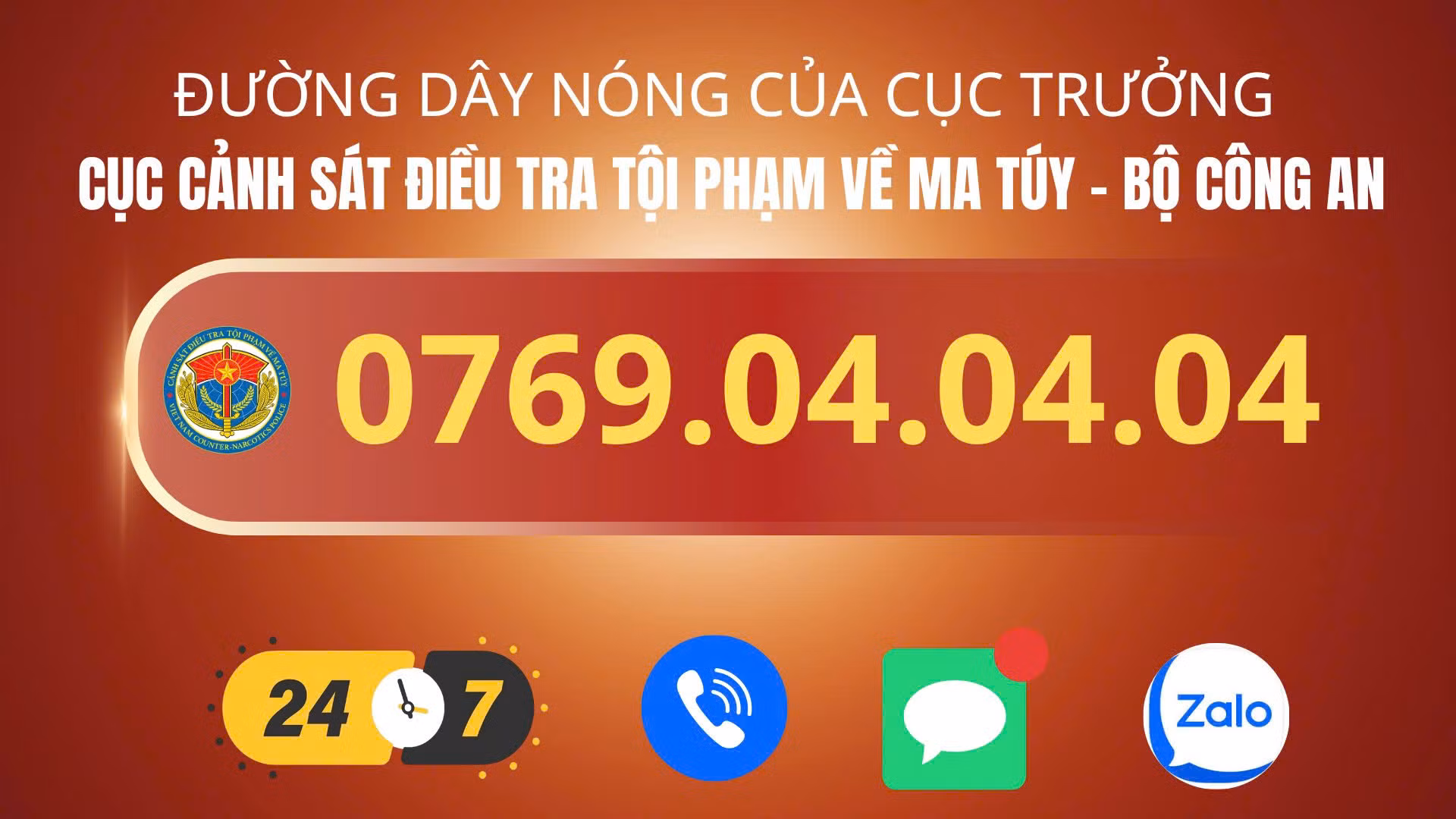 Cục trưởng Cục CSĐT tội phạm về ma túy công khai đường dây nóng -0
