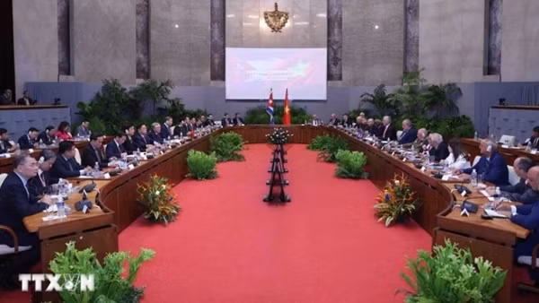 Tổng Bí thư, Chủ tịch nước Tô Lâm hội đàm với Bí thư thứ nhất, Chủ tịch Cuba Miguel Diaz Canel Bermudez