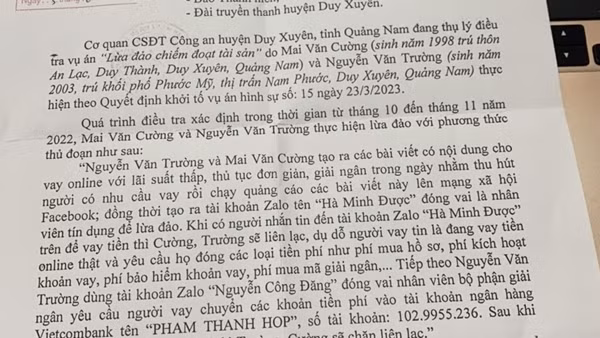 Tìm bị hại trong vụ lừa đảo vay tiền online