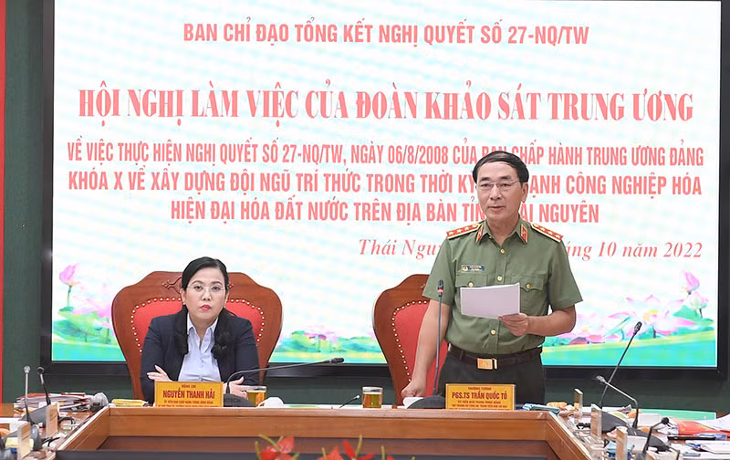 Đoàn khảo sát của Ban Chỉ đạo Trung ương tổng kết Nghị quyết số 27 làm việc tại Thái Nguyên -0
