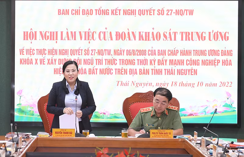 Đoàn khảo sát của Ban Chỉ đạo Trung ương tổng kết Nghị quyết số 27 làm việc tại Thái Nguyên -0
