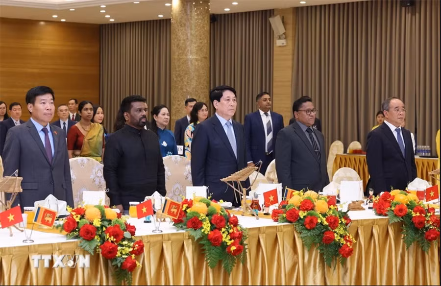 Chủ tịch nước Lương Cường chủ trì chiêu đãi cấp Nhà nước Tổng thống Sri Lanka -0