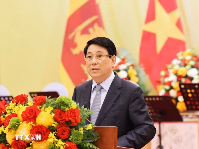 Chủ tịch nước Lương Cường chủ trì chiêu đãi cấp Nhà nước Tổng thống Sri Lanka -0