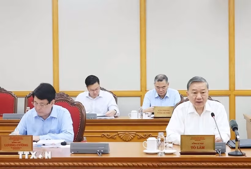 Tổng Bí thư Tô Lâm chủ trì họp cho ý kiến về tiến độ sắp xếp tổ chức bộ máy -0