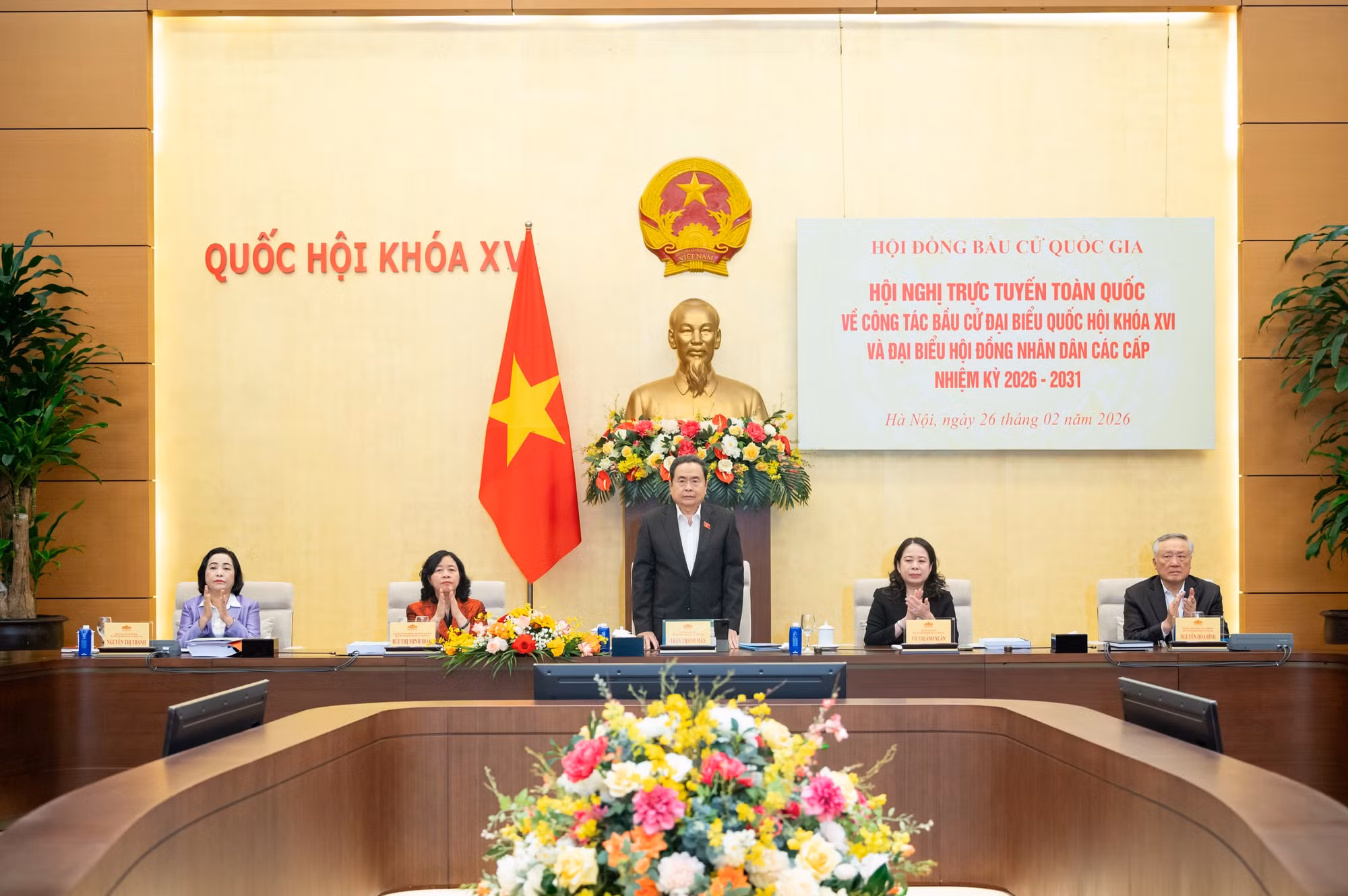 Chủ tịch Quốc hội Trần Thanh Mẫn chủ trì Hội nghị trực tuyến toàn quốc triển khai công tác bầu cử -0