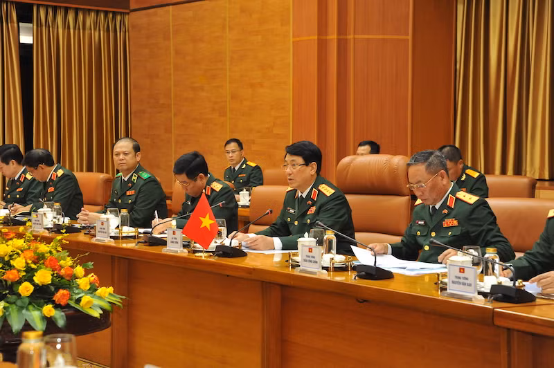 Đại tướng Lương Cường chủ trì lễ đón Chủ nhiệm Tổng cục Chính trị Quân đội nhân dân Lào -0