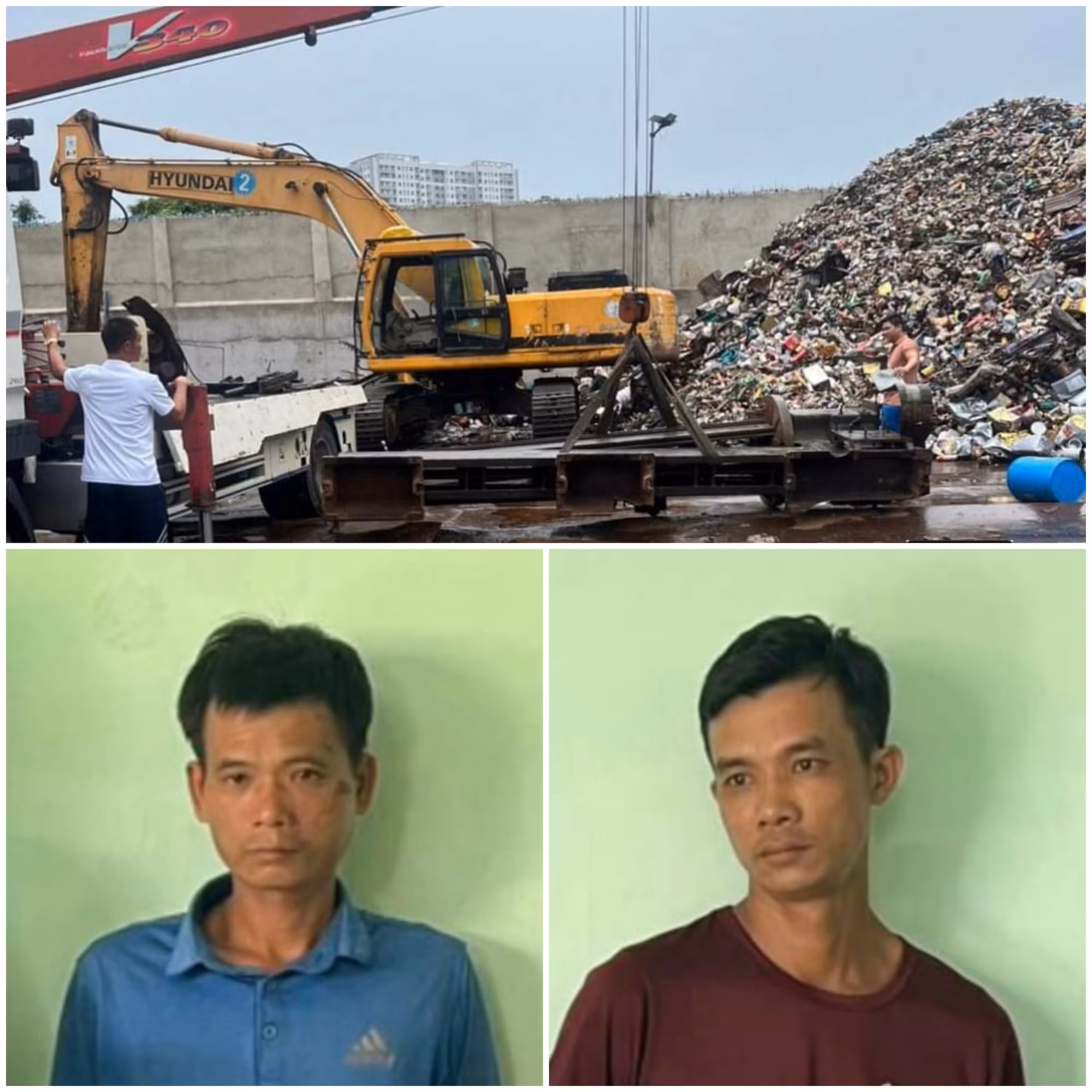 Thuê xe cẩu để trộm phế liệu dọc theo các tuyến đường -0