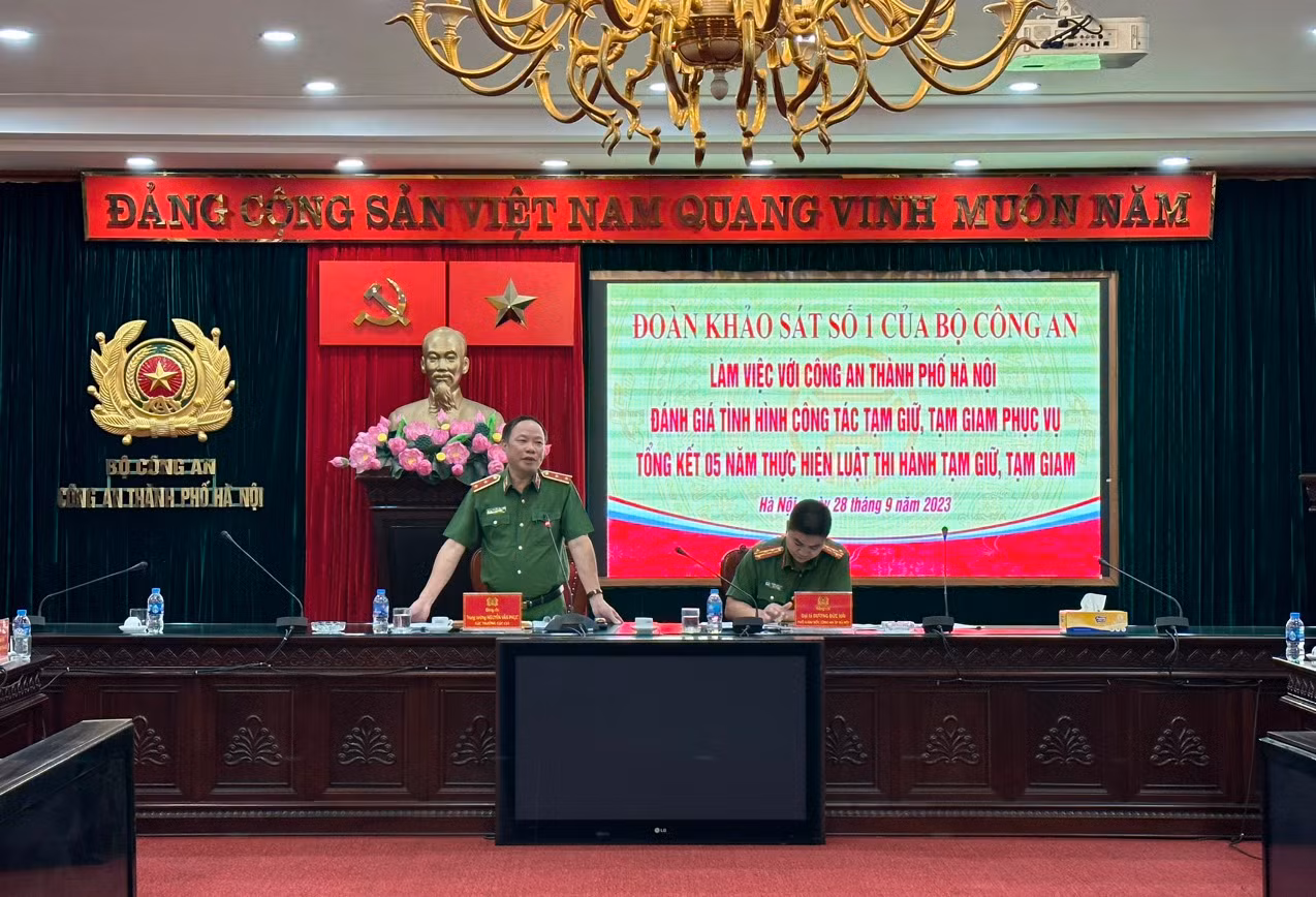 Khảo sát, đánh giá tình hình công tác tạm giữ, tạm giam tại Công an TP Hà Nội -0