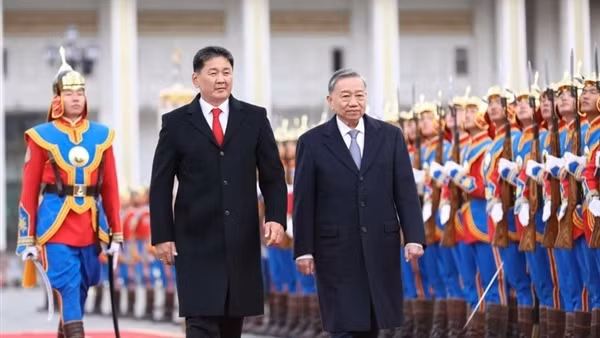 Lễ đón chính thức Tổng Bí thư, Chủ tịch nước Tô Lâm tại Mông Cổ